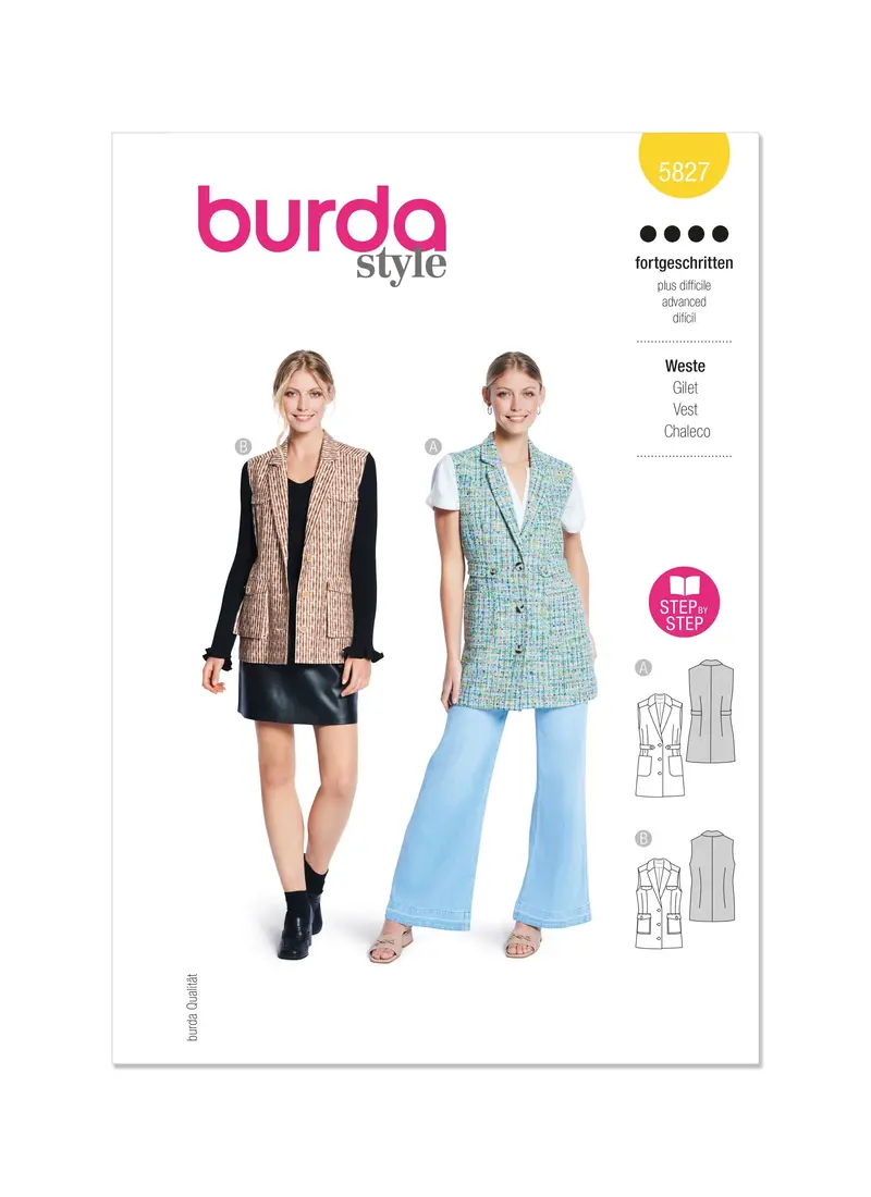 Burda Style Pattern 5827 Misses' Waistcoat 2