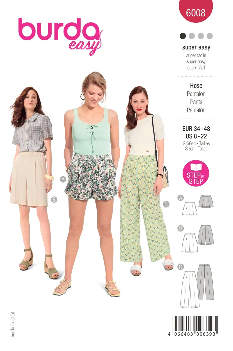 Burda Style Pattern 6008 Easy Trousers/Pants 2