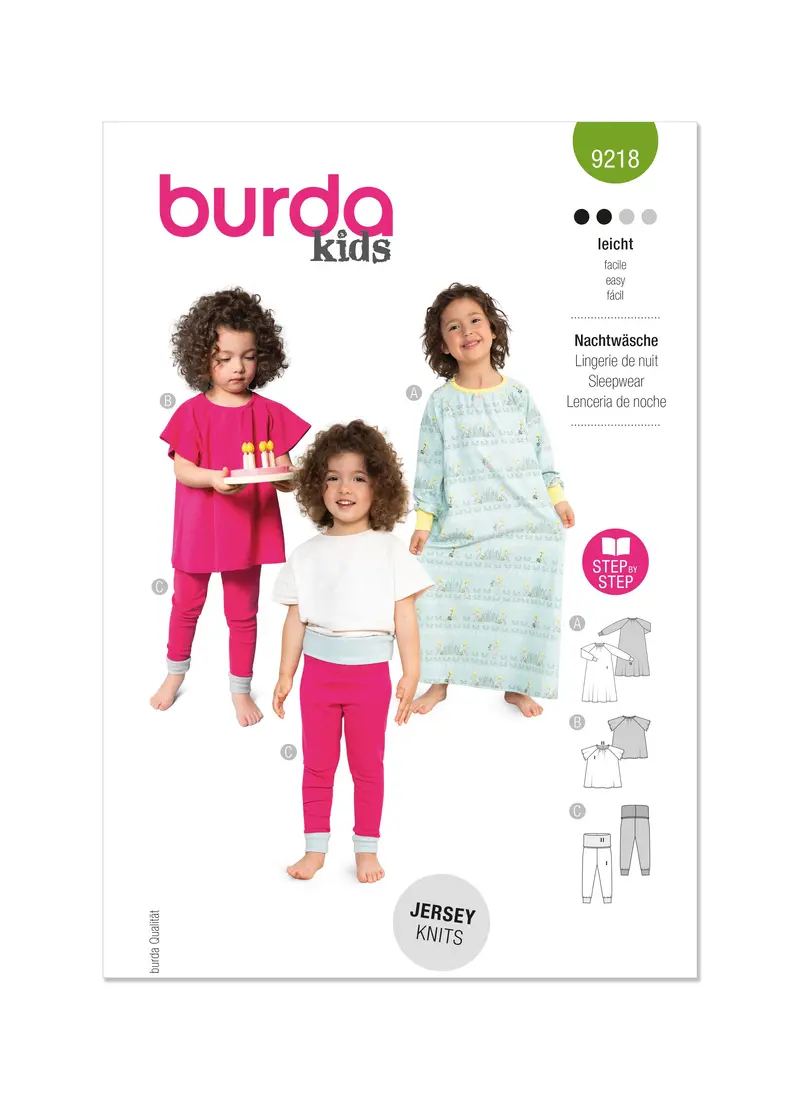 Burda Style Pattern 9218 Children's Sleepwear 2