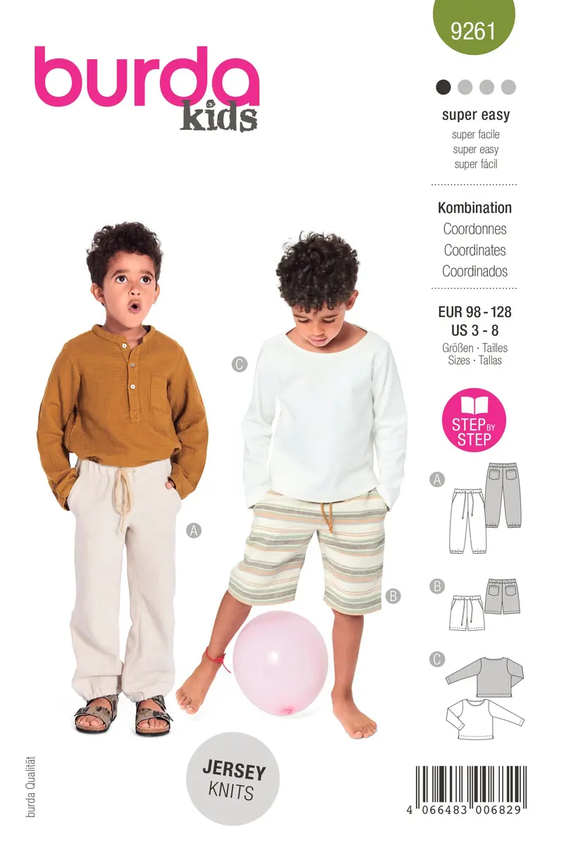 Burda Style Pattern 9261 Boys Trousers And Top 2