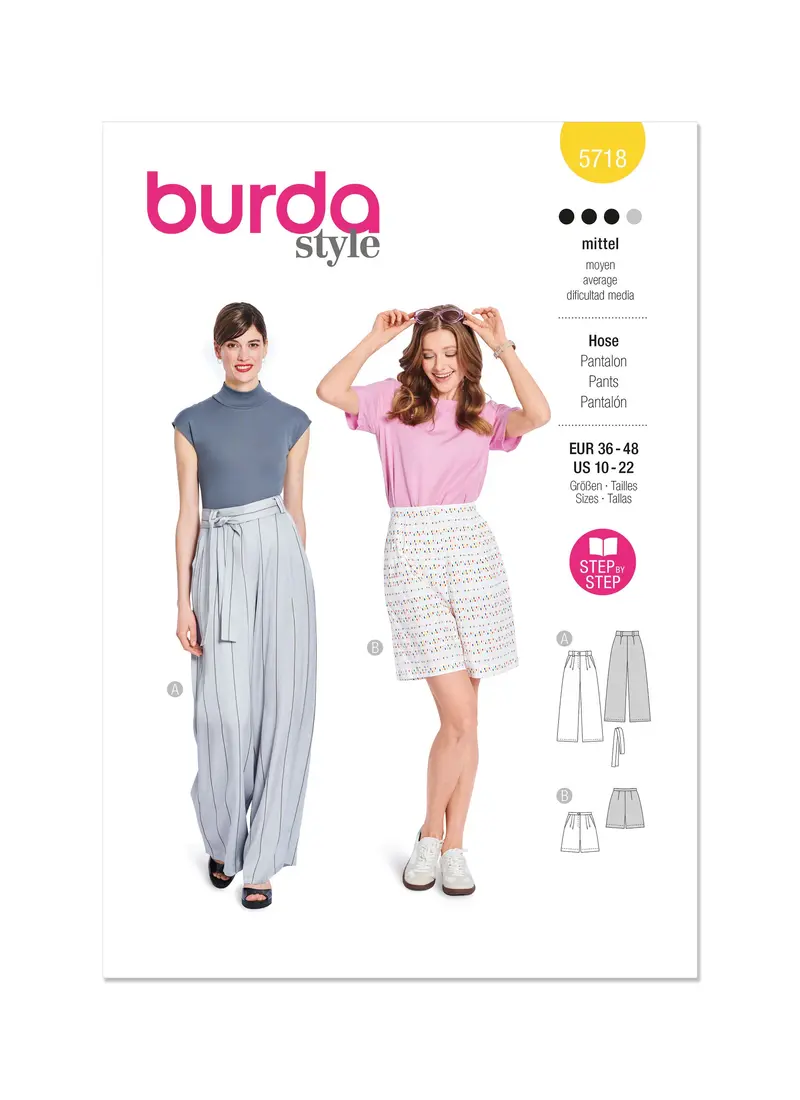 Burda Style Sewing Pattern 5718 Misses' Trousers And Shorts 2