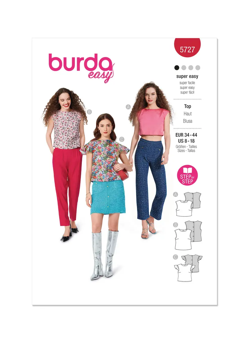 Burda Style Sewing Pattern 5727 Misses' Top 2