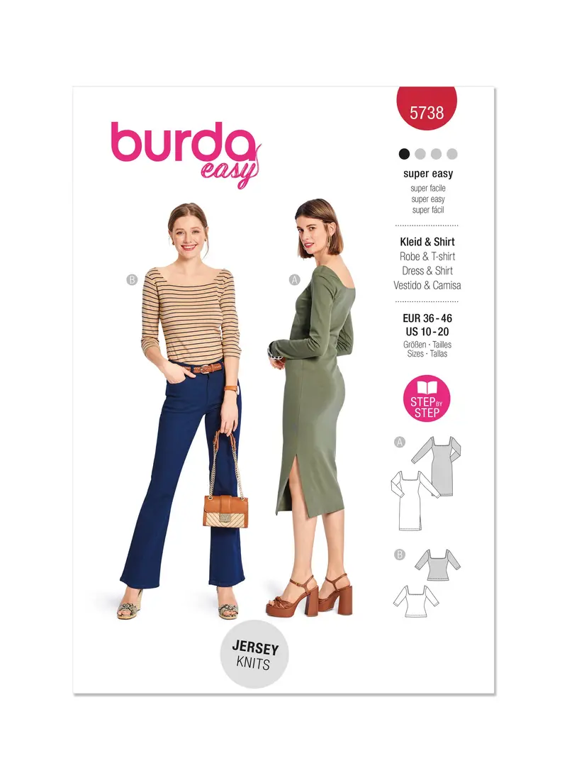 Burda Style Sewing Pattern 5738 Misses' Dress And T-Shirt 2