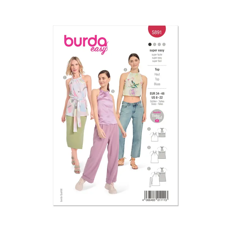 Burda Style Sewing Pattern 5891 Misses' Top 2