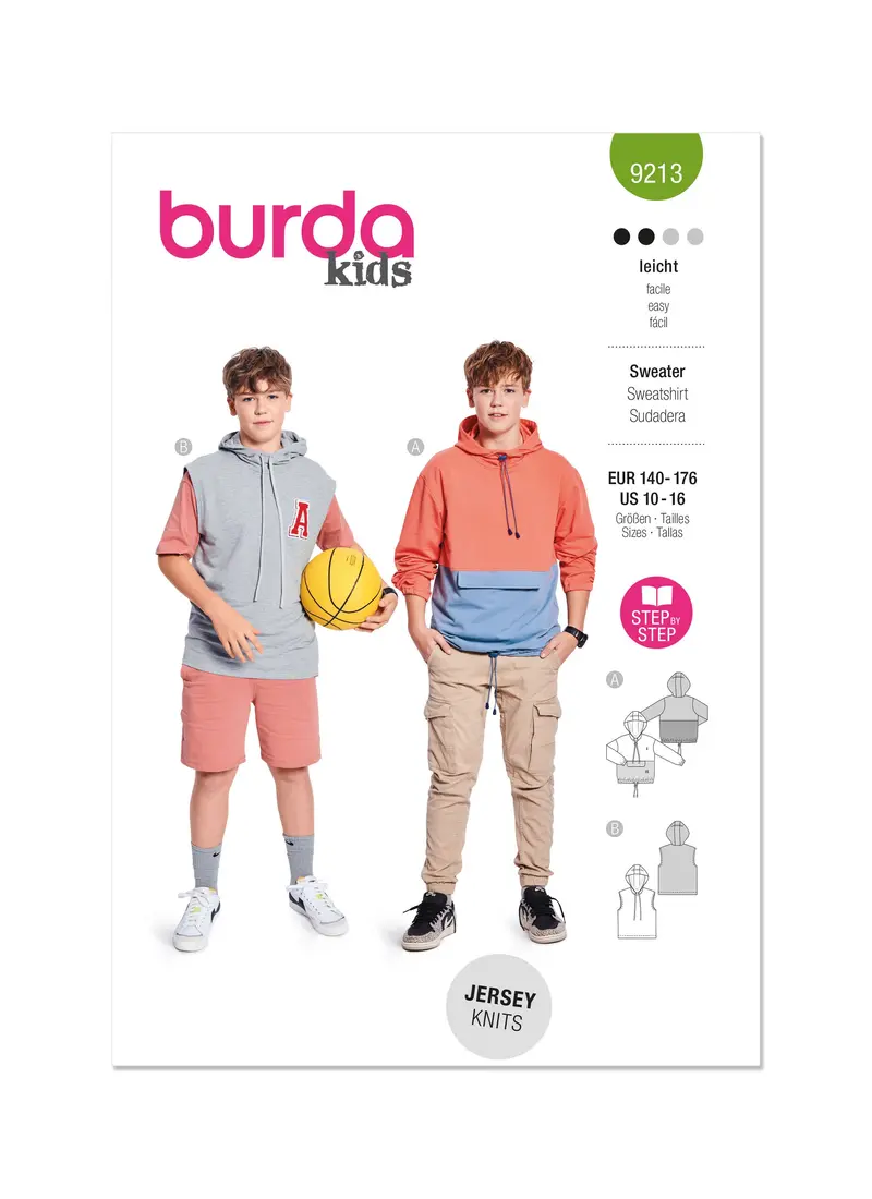 Burda Style Sewing Pattern 9213 | Boy's Sweatshirt 2
