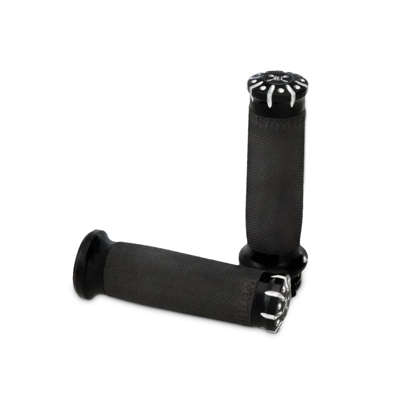 Burly Brand 08-24 H-D Tbw Set Hawk Billet Handle Grip Set - Black Machined 1