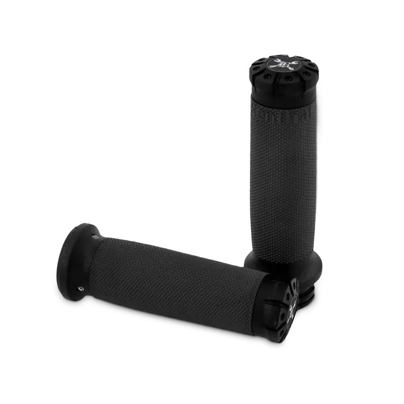 Burly Brand 82-17 H-D Dual Cable Set Hawk Billet Handle Grip Set - Textured Black 1