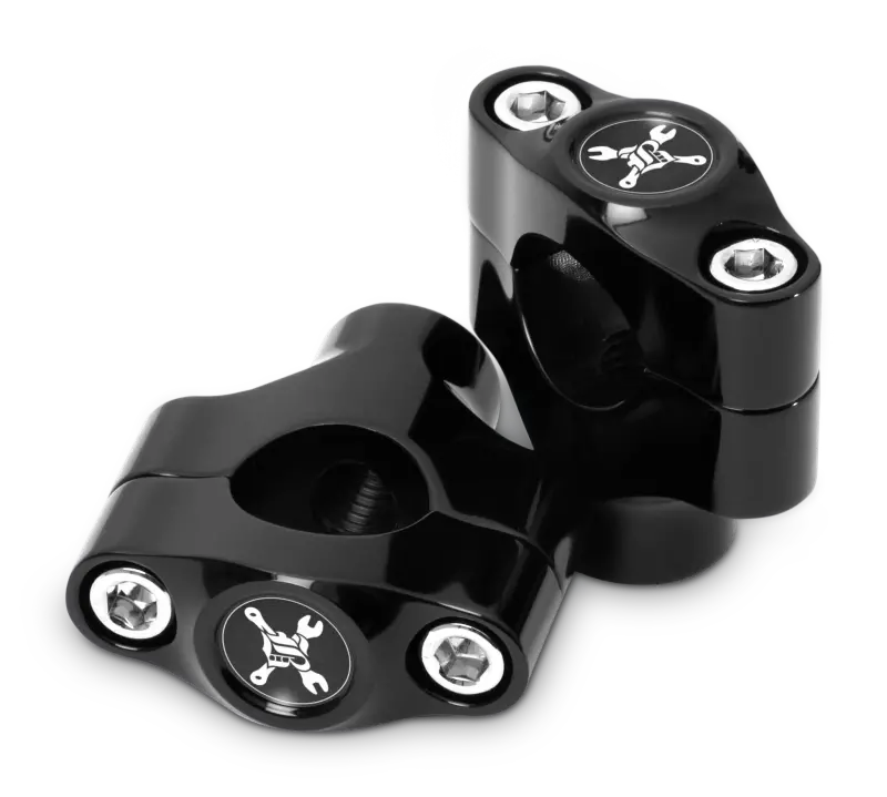 Burly Brand Hawk Riser Clamp For 1In Bar, Set - Black 1