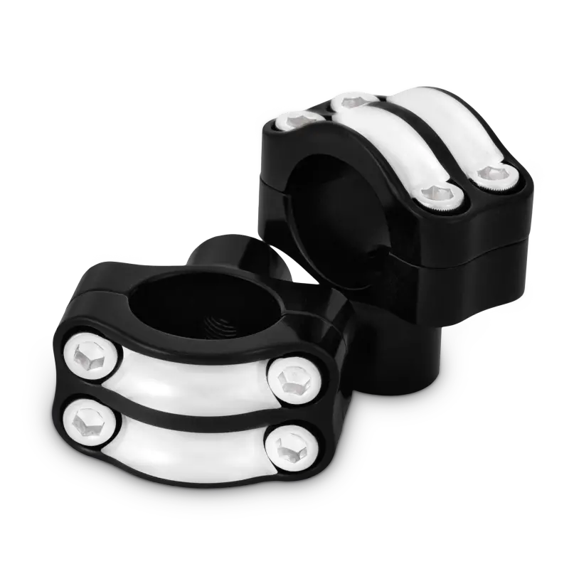 Burly Brand Reaper Riser Clamp 1-1/2In Tall For 1-1/4In Bar, Set - Black Machined 1