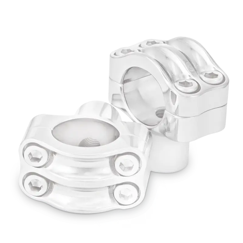 Burly Brand Reaper Riser Clamp 1-1/2In Tall For 1-1/4In Bar, Set - Chrome 1