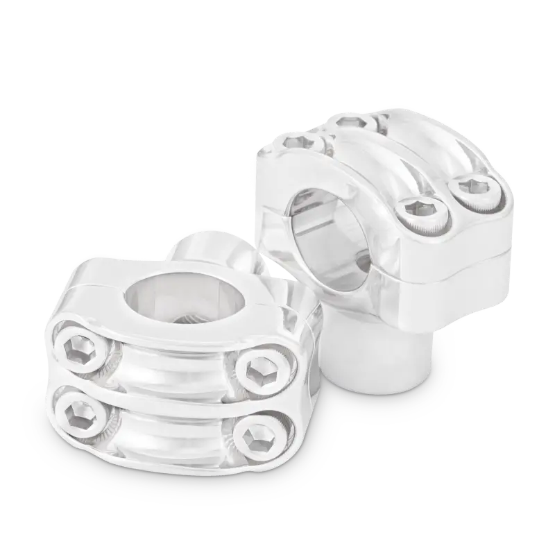 Burly Brand Reaper Riser Clamp 1-1/2In Tall For 1In Bar, Set - Chrome 1