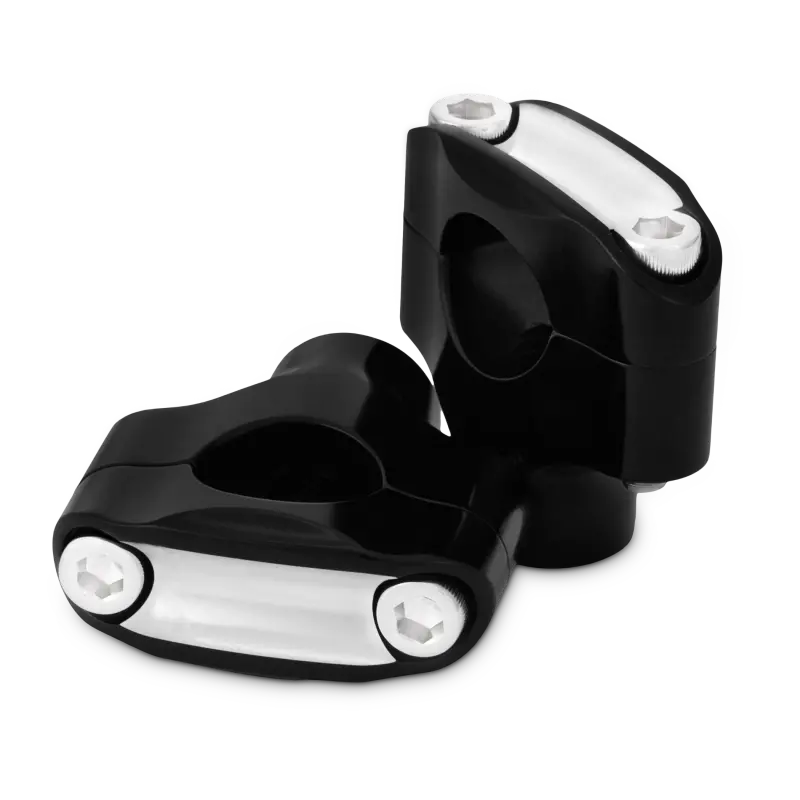 Burly Brand Reaper Riser Clamp 2-Bolt 1-1/2In Tall For 1In Bar, Set - Black Machined 1