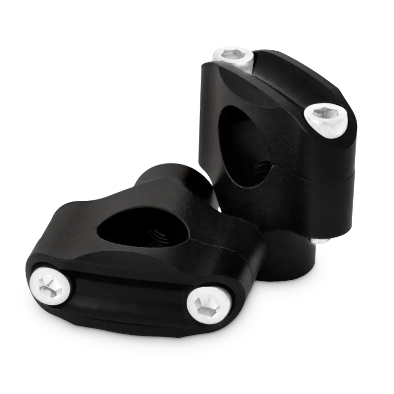 Burly Brand Reaper Riser Clamp 2-Bolt 1-1/2In Tall For 1In Bar, Set - Texture Black 1