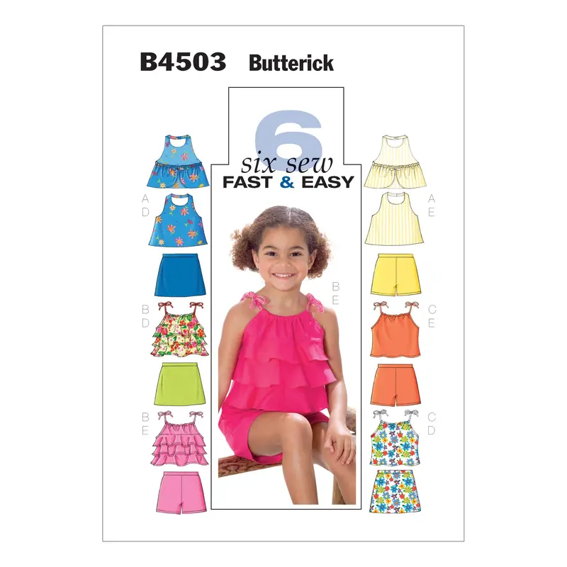 Butterick 4503 Girls' Top, Skort And Shorts Pattern | Very Easy 2