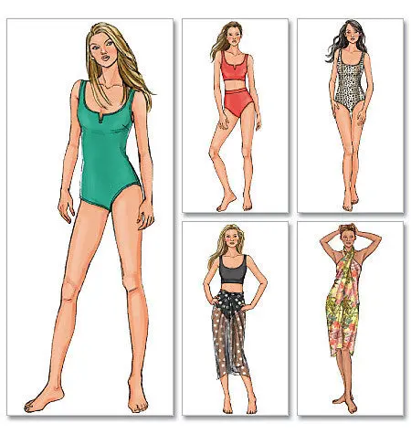 Butterick 4526 Misses' Swimsuit And Wrap Pattern | Easy 2