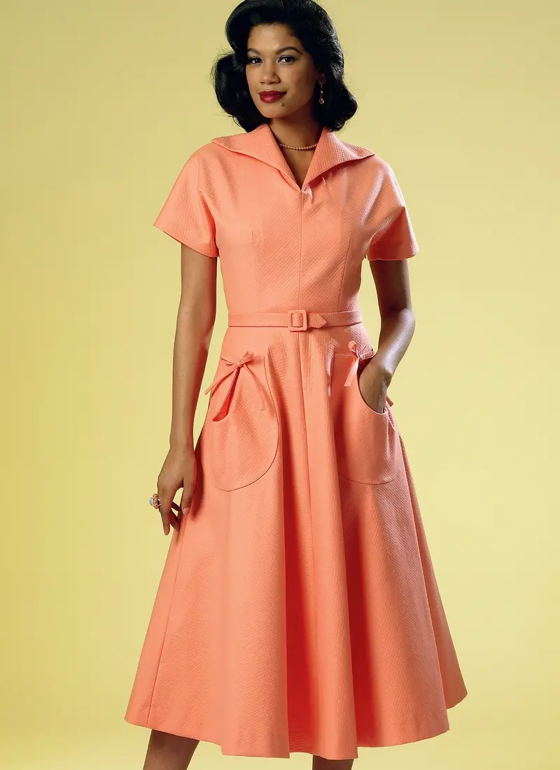 Butterick 6055 Dress And Belt Fifties Vintage Pattern 1