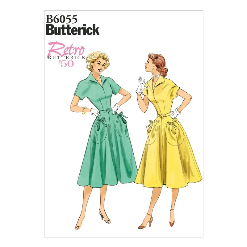 Butterick 6055 Dress And Belt Fifties Vintage Pattern 2