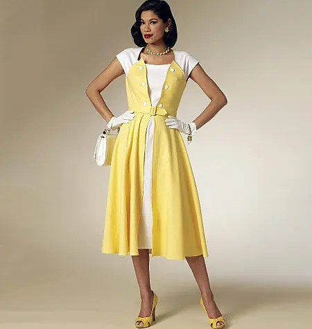 Butterick 6211 Misses' Retro Dress And Belt Pattern 1