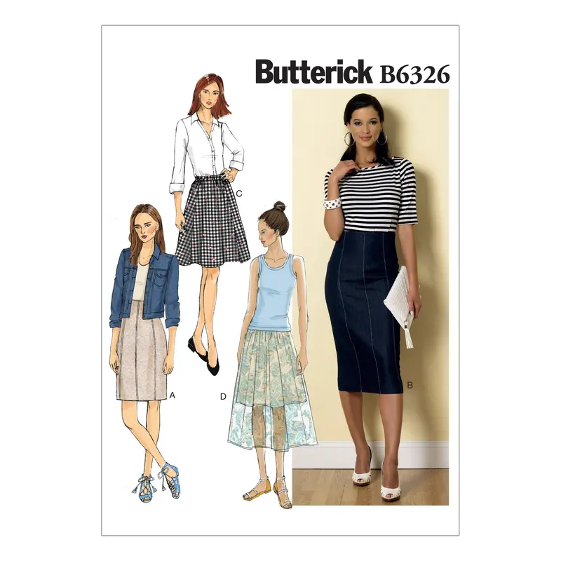 Butterick 6326 Misses' Raised-Waist Or Elastic-Waist Skirts Pattern 2