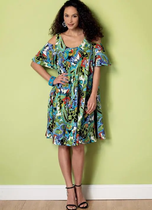 Butterick 6350 Sleeveless And Cold Shoulder Dresses Pattern 1
