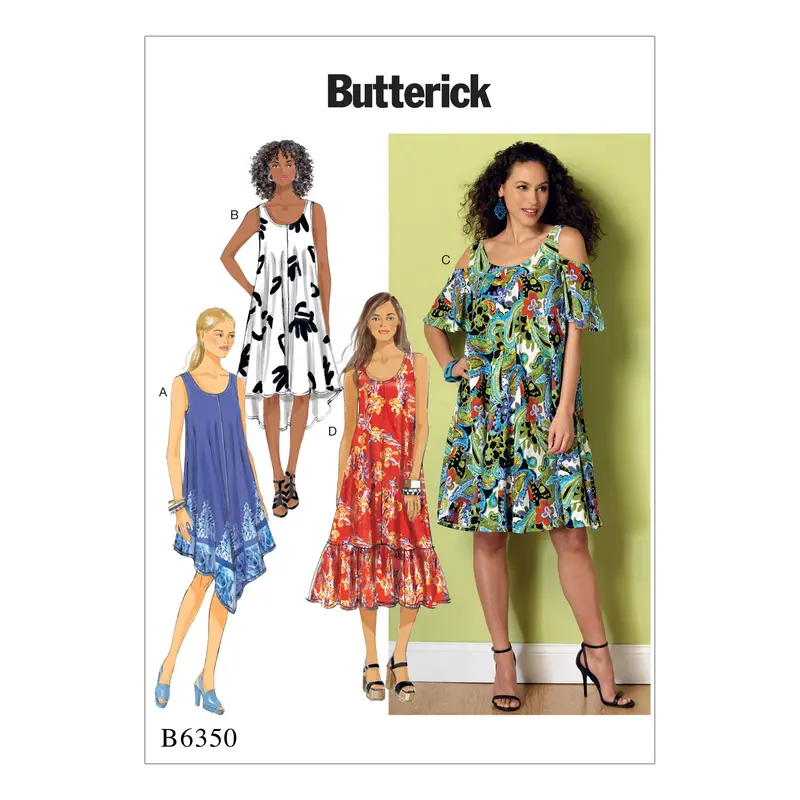 Butterick 6350 Sleeveless And Cold Shoulder Dresses Pattern 2
