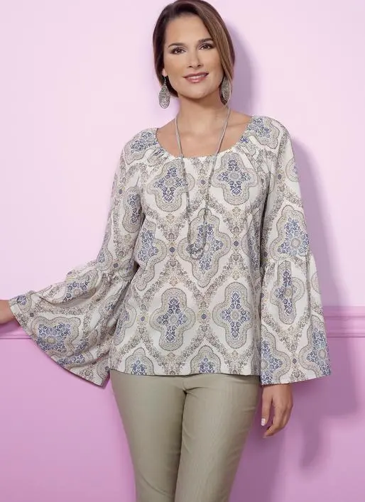Butterick 6455 Misses' Gathered, Raglan Sleeve Tops Pattern 1