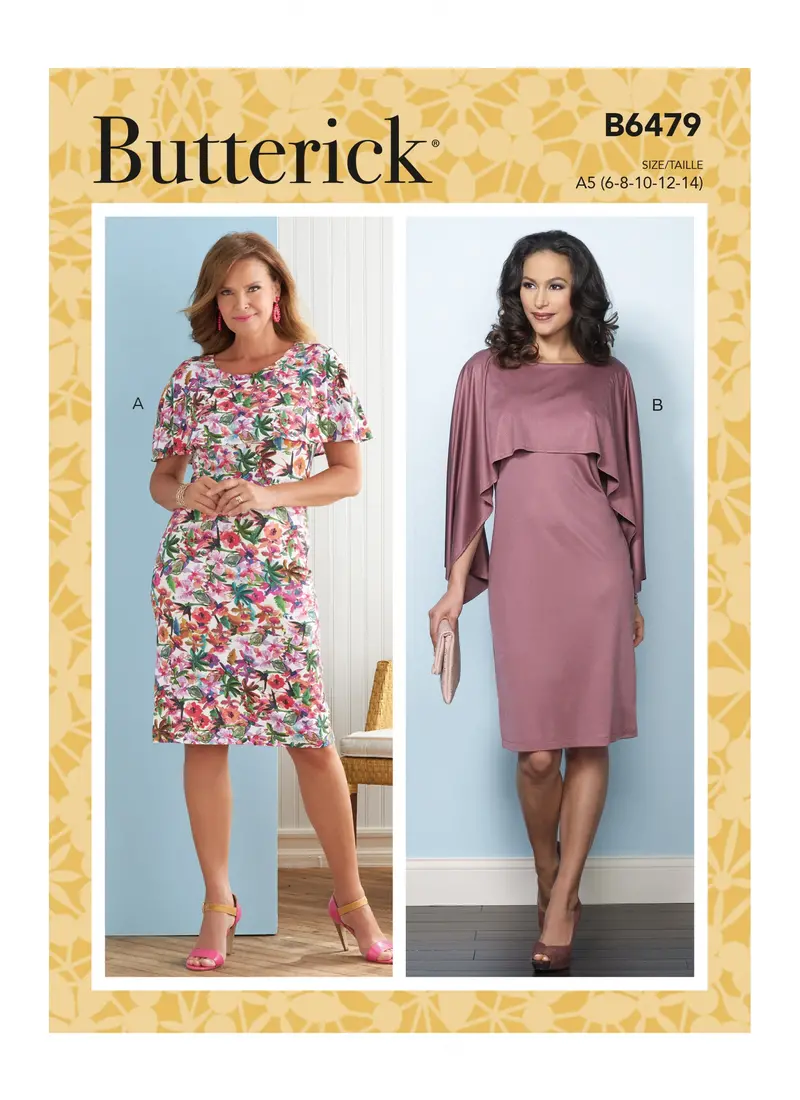 Butterick 6479 Pullover Dresses With Attached Capelets Pattern 2