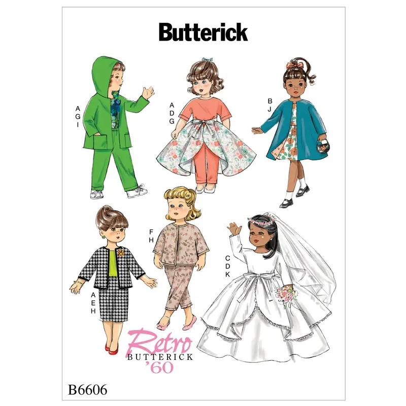 Butterick 6606 Sixties Clothes For 18 Inch Dolls Pattern 2