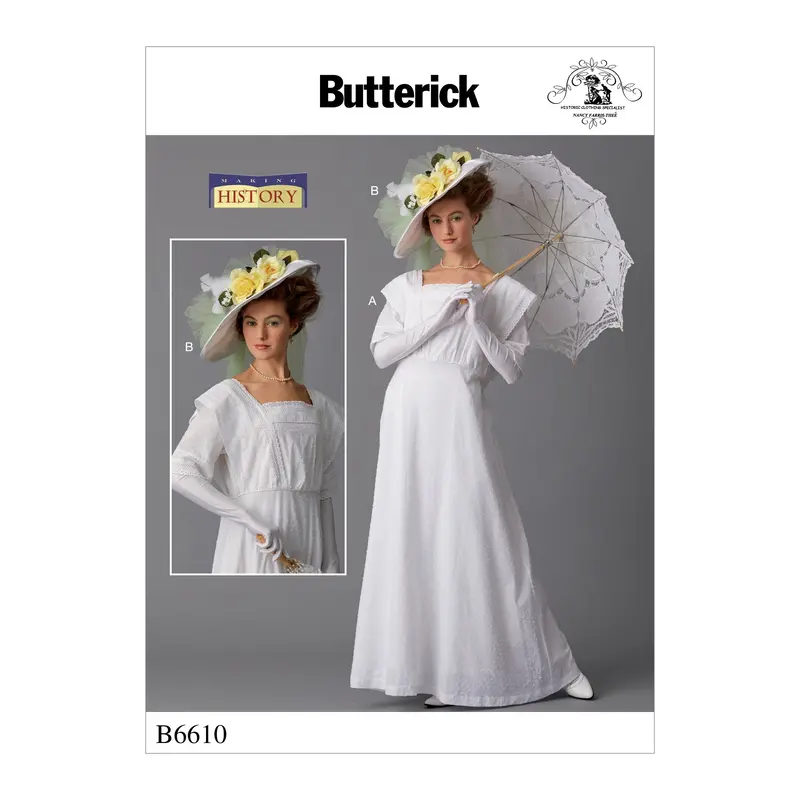 Butterick 6610 Women's Victorian Summer Dress And Hat Pattern 2