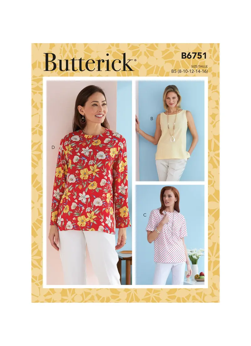 Butterick 6751 Misses'/Misses' Petite Pullover Tops Pattern 2
