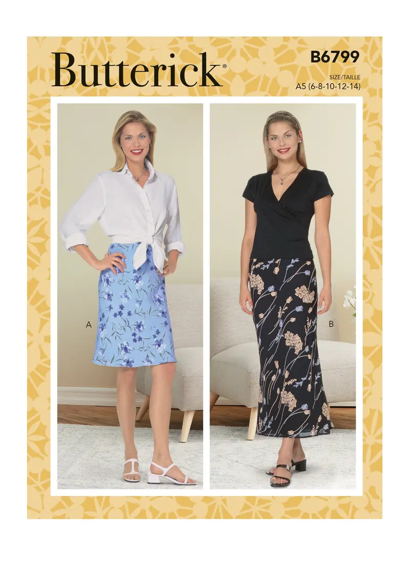 Butterick 6799 Misses' And Petite Bias A-Line Skirt Pattern 2
