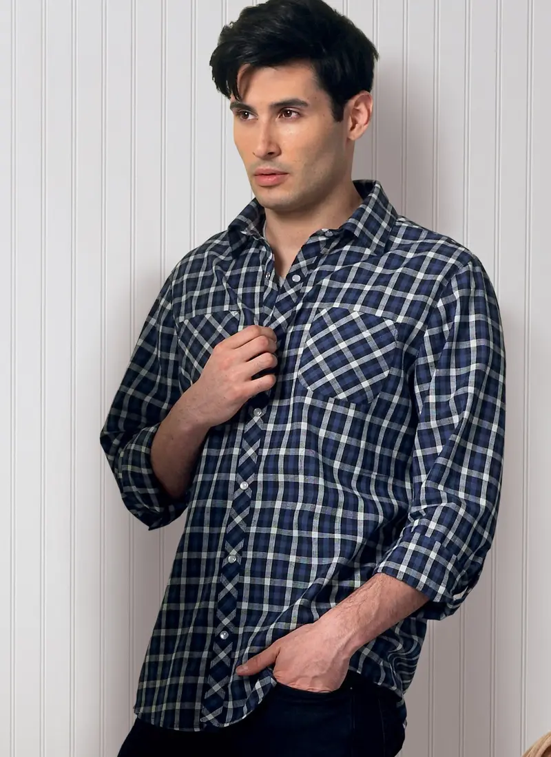 Butterick 6841 Unisex Button-Down Shirts Pattern 1