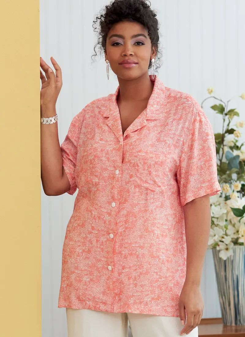Butterick 6846 Unisex Button-Down Shirts Pattern 1