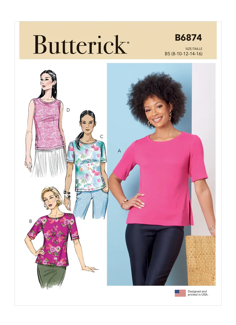 Butterick 6874 Knit Tops Sewing Pattern 2