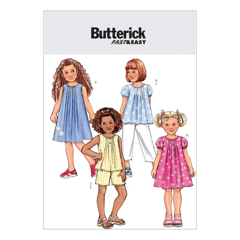 Butterick Sewing Pattern 4176 Girls’ Top, Dress, Shorts And Pants 2