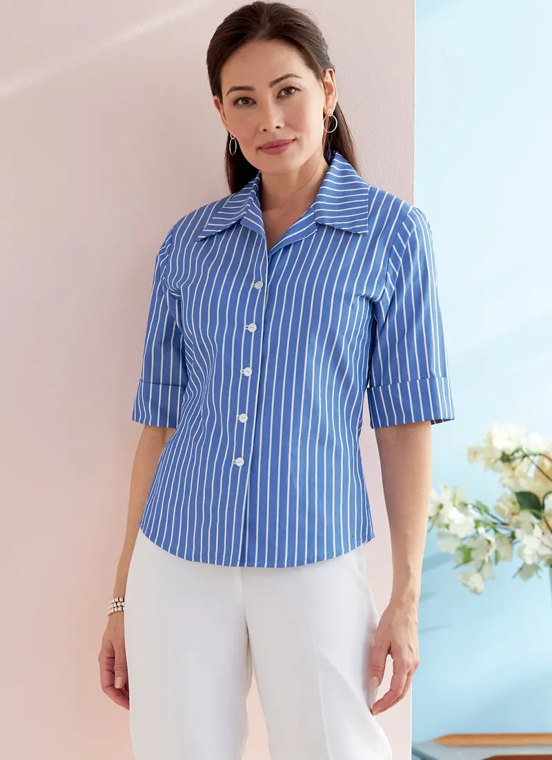 Butterick Sewing Pattern 6753 Misses' Petite Button-Down Shirts Pattern 1