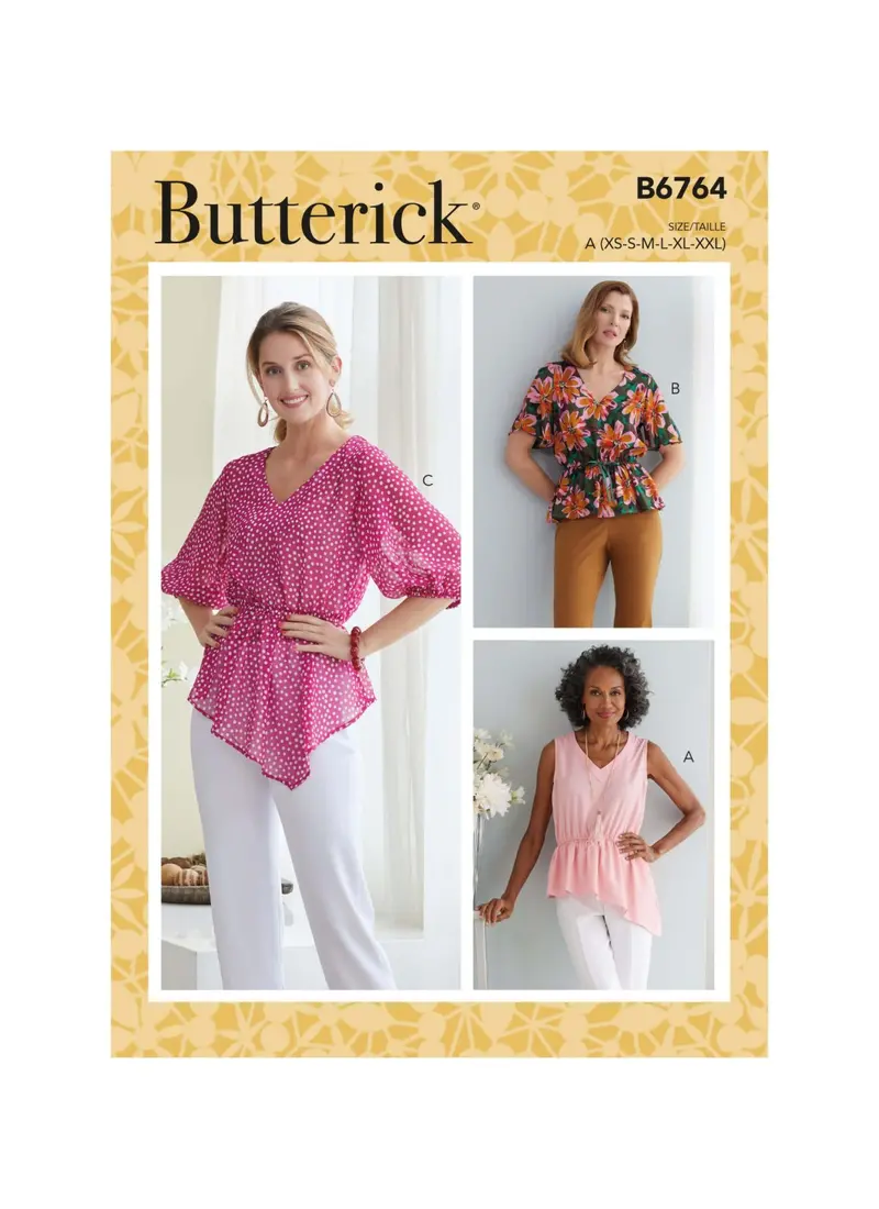 Butterick Sewing Pattern 6764 Misses' Tops 2