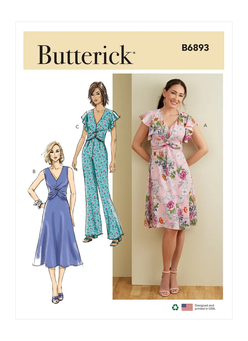 Butterick Sewing Pattern 6893 Misses' Dress And Jumpsuit 2