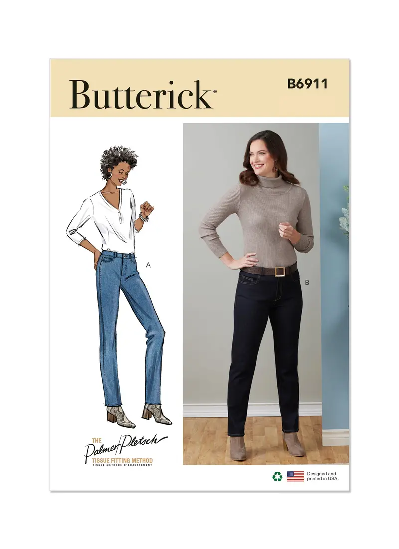 Butterick Sewing Pattern 6911 Misses' Jeans By Palmer/Pletsch 2