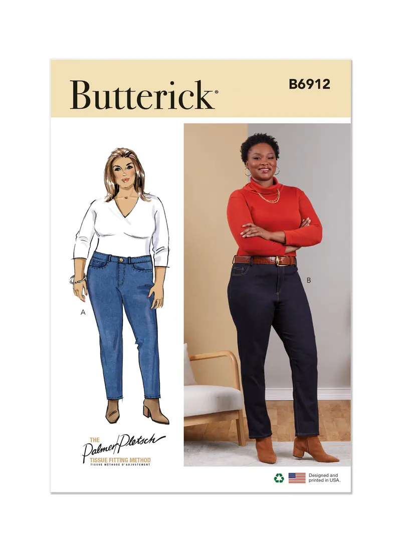 Butterick Sewing Pattern 6912 Women's Jeans By Palmer/Pletsch 2
