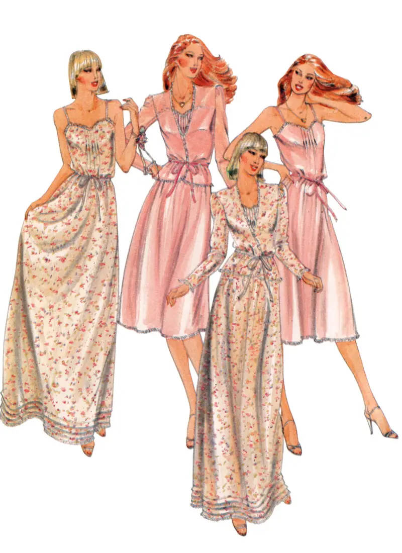 Butterick Sewing Pattern 6914 Misses' Vintage 80'S Sleepwear 1