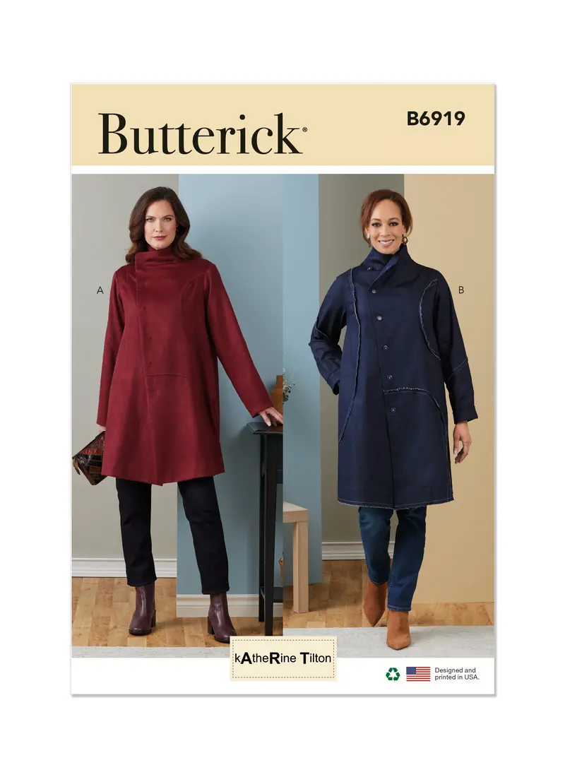 Butterick Sewing Pattern 6919 Misses' Coat By Katherine Tilton 2