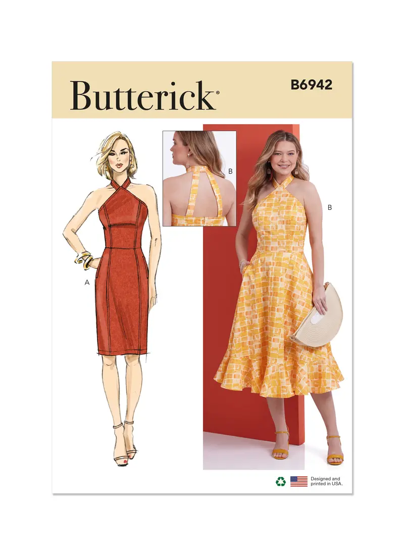 Butterick Sewing Pattern 6942 Halter Style Dresses 2