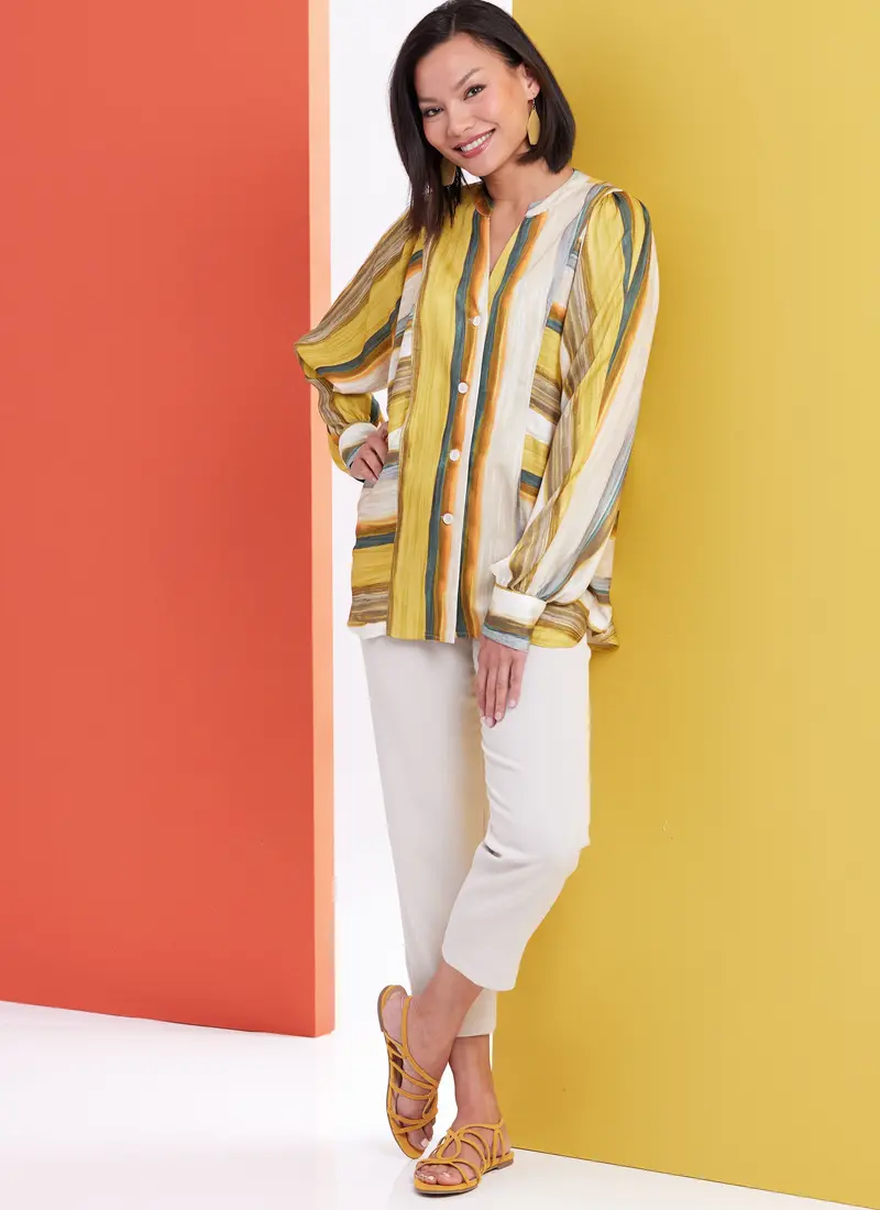 Butterick Sewing Pattern 6943 Top With Short Or Long Sleeves 1
