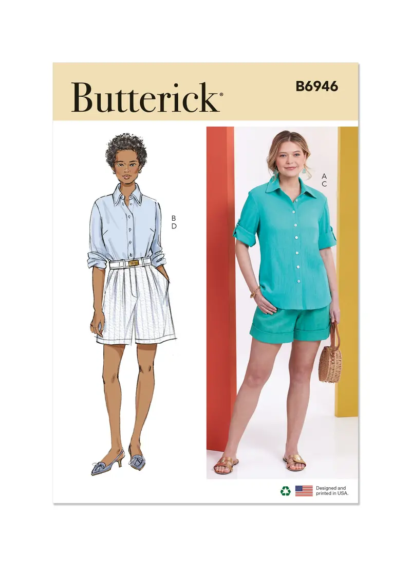 Butterick Sewing Pattern 6946 Shirts And Shorts 2