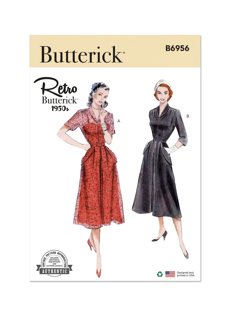 Butterick Sewing Pattern 6956 Dress With Sleeve Variations 2