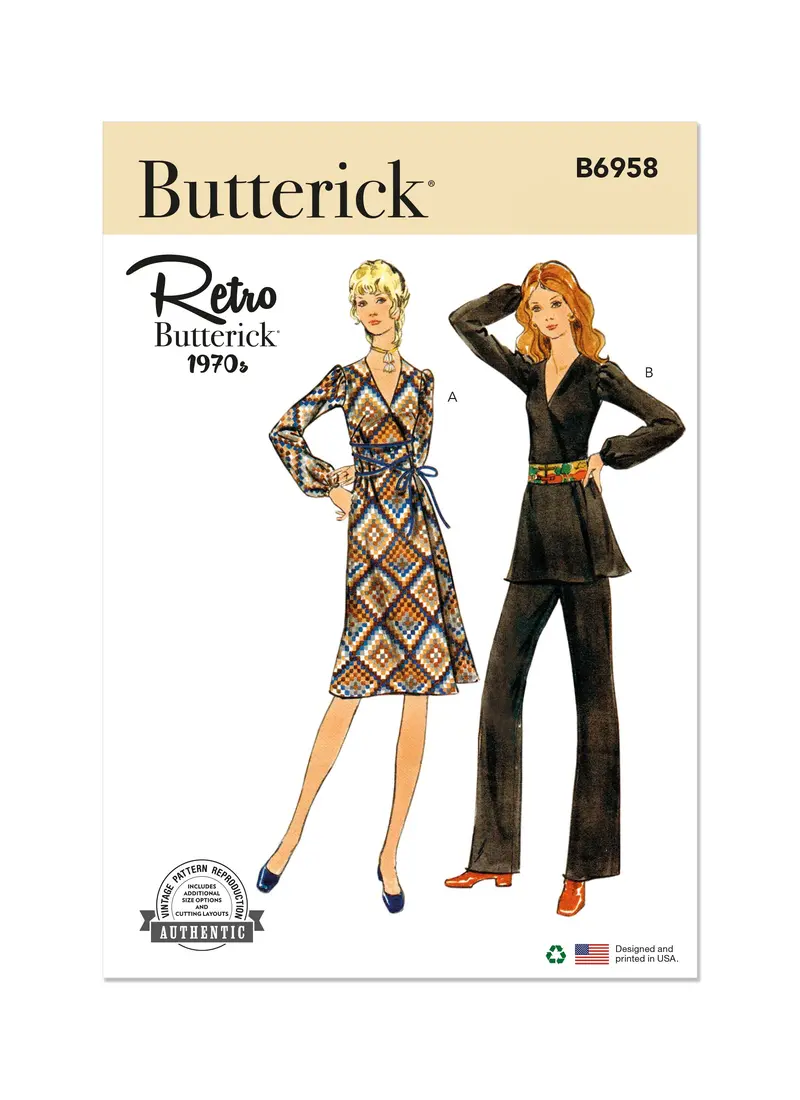Butterick Sewing Pattern 6958 Dress, Tunic And Pants 2