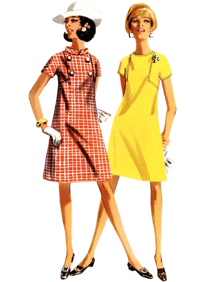 Butterick Sewing Pattern 6990 Vintage 1960'S One-Piece Dress 1