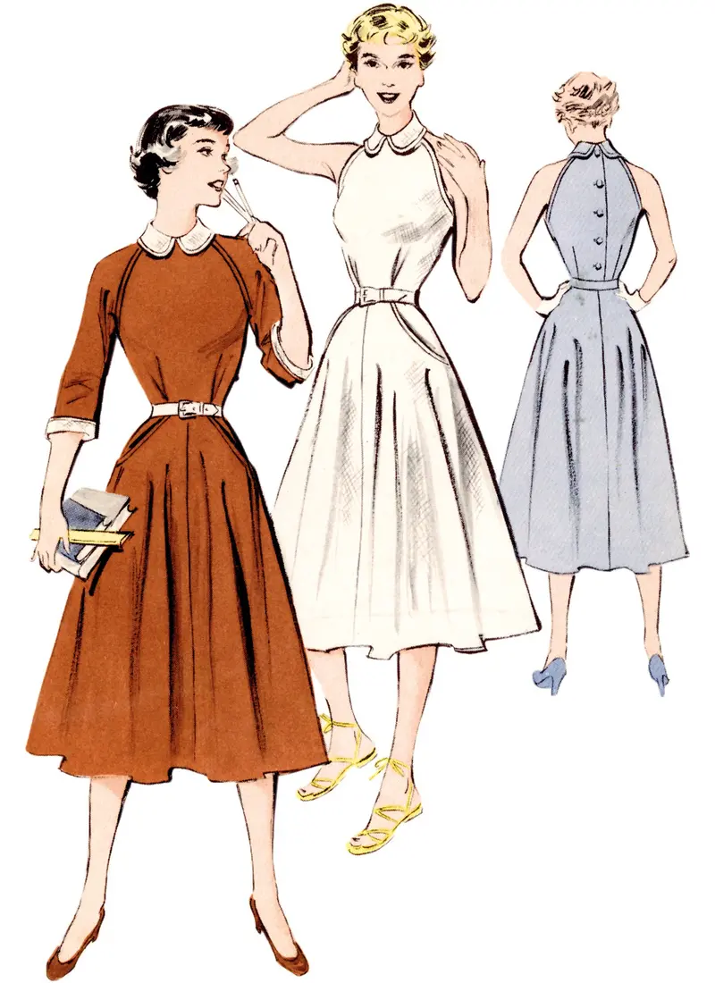 Butterick Sewing Pattern 6992 Vintage 1950'S Dress 1