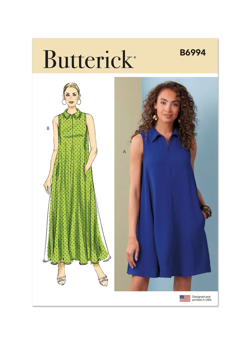 Butterick Sewing Pattern 6994 Loose-Fitting Dress In Two Lengths 2